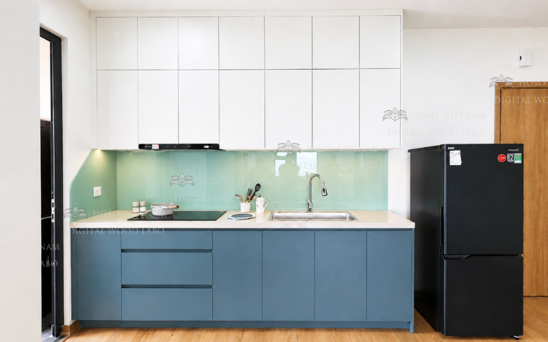 BẾP TRỌN GÓI HOSO | Tủ Bếp Blue Coral Căn Hộ 3 Phòng Ngủ | CC The Ori Garden (Bàu Tràm) – THI CÔNG TỦ BẾP TRỌN GÓI TẠI ĐÀ NẴNG | 0901 479 818